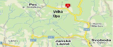 Mapa Ubytov�n� Velk� �pa, Pec pod Sn�kou